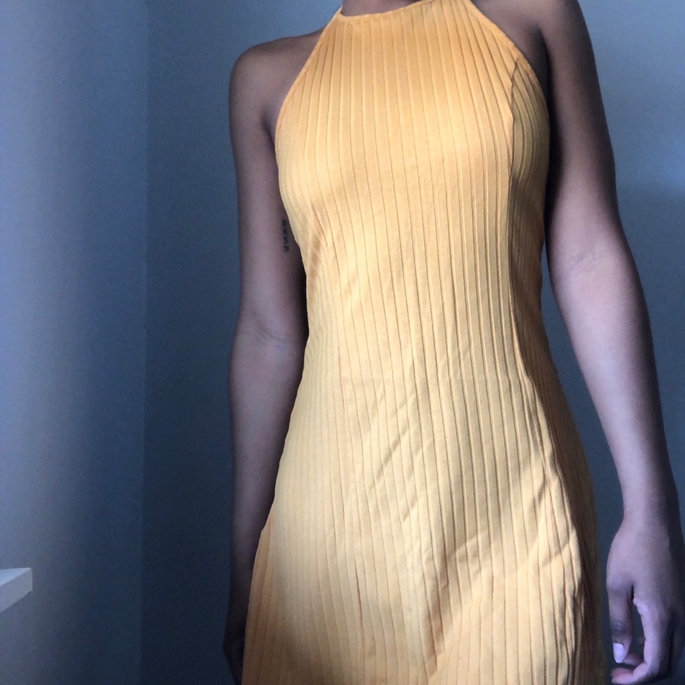 yellow skater dress